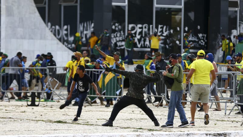 Atos antidemocráticos em Brasília. Imagem: Marcelo Camargo/Agência Brasil