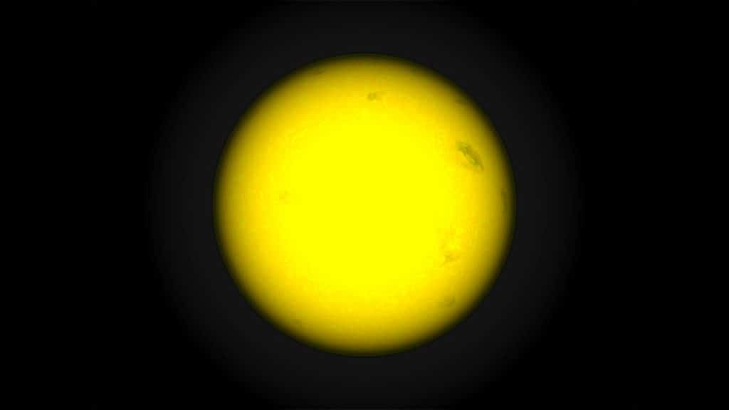 Estrela anã amarela no espaço