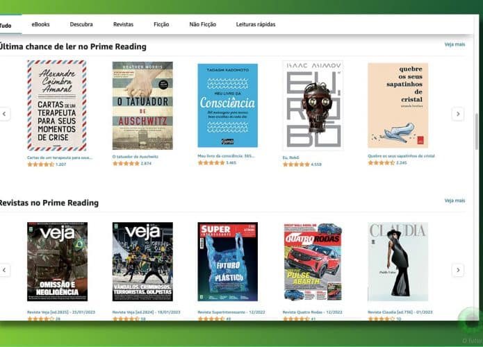 Catálogo do Amazon Prime Reading