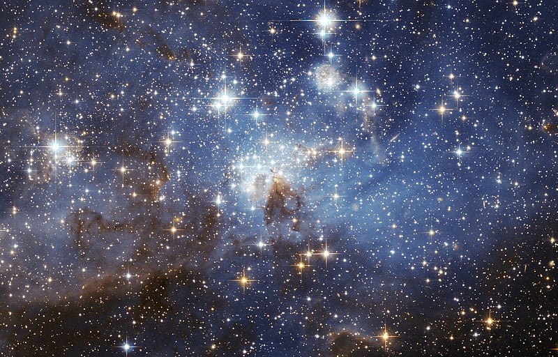 Região de surgimento de estrelas na Grande Nuvem de Magalhães