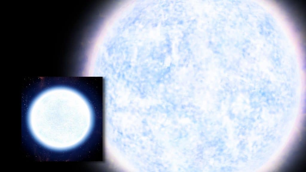 Montagem com estrelas gigante e supergigante azul no espaço