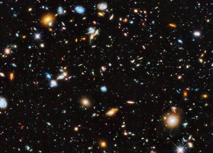 Estrelas, planetas e galáxias espalhados pelo firmamento