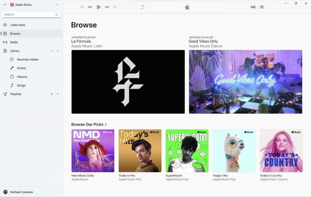 Apple Music no Windows 11