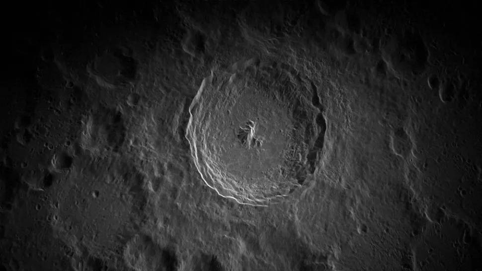 Foto da Cratera Tycho na Lua, feita a partir da Terra. (Crédito da imagem: Raytheon Technologies. )