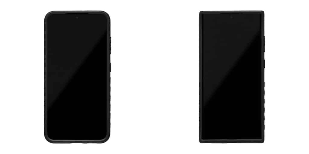 Frente do Galaxy S23 Plus e Galaxy S23 Ultra (Imagem: divulgação/Dbrand)