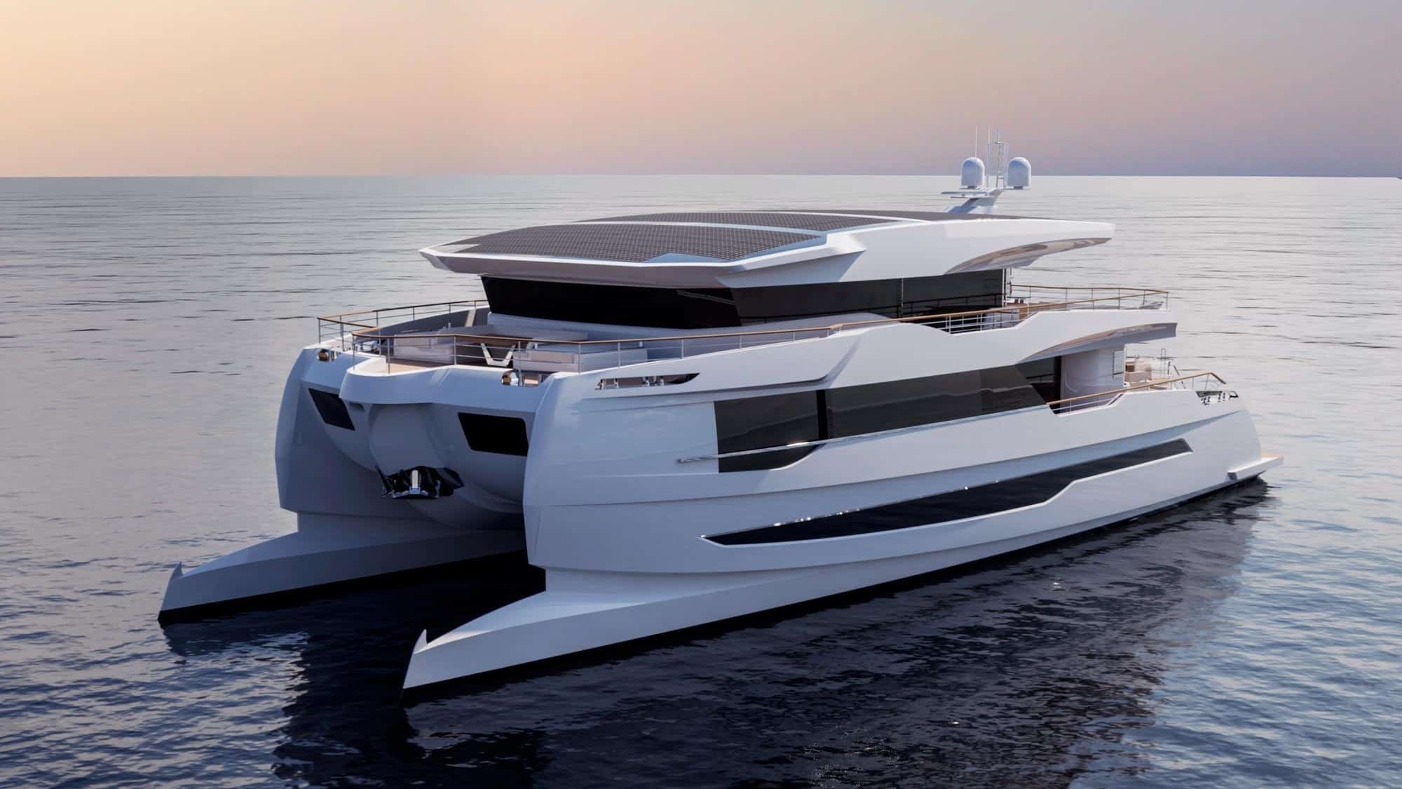 Iate movido a energia solar tem autonomia para cruzar oceanos e vem com carro voador