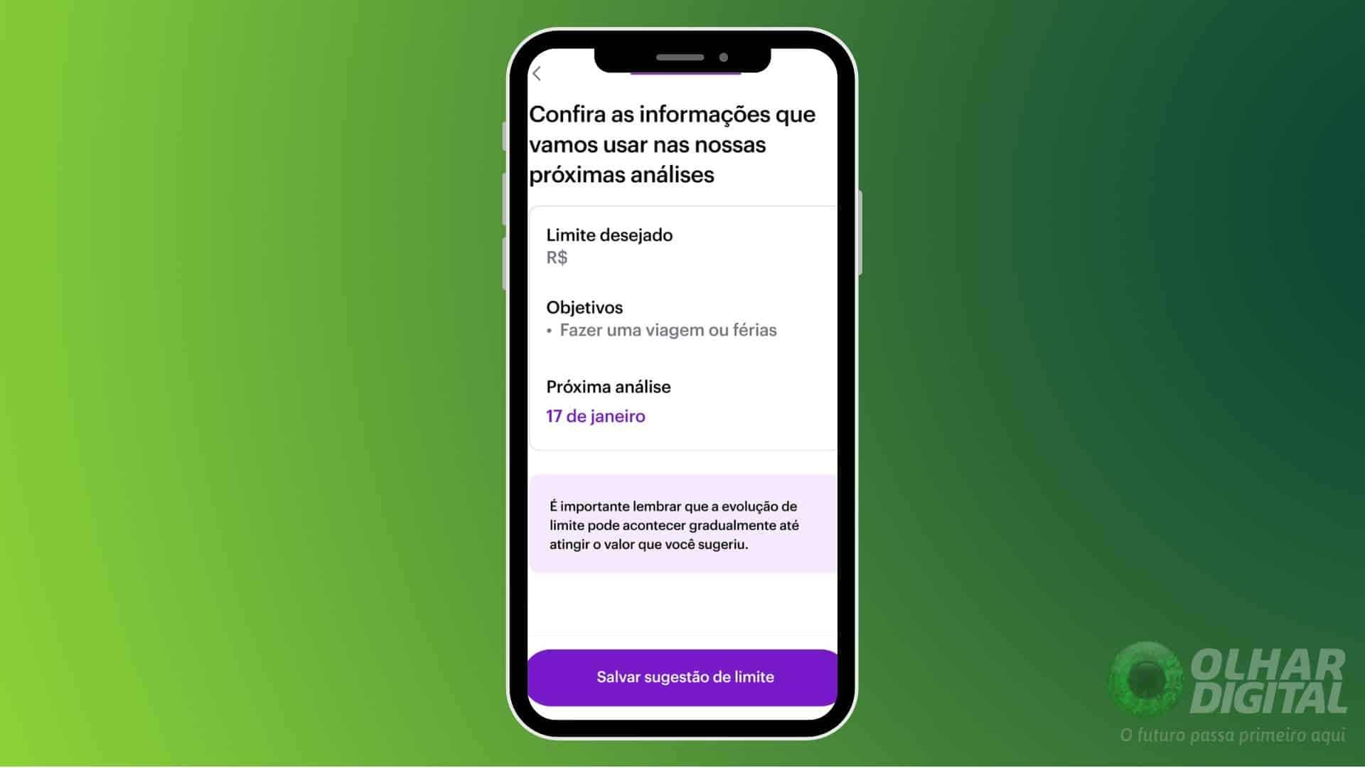 Como aumentar o limite do nubank - Passo 4