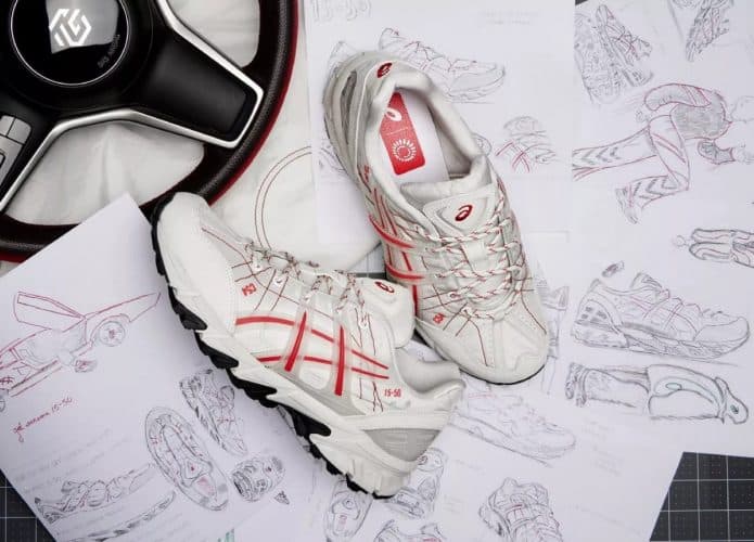 Tênis da Asics feito de materiais reciclados