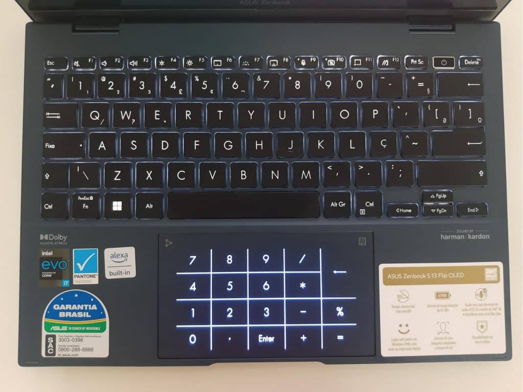 Teclado do Zenbook