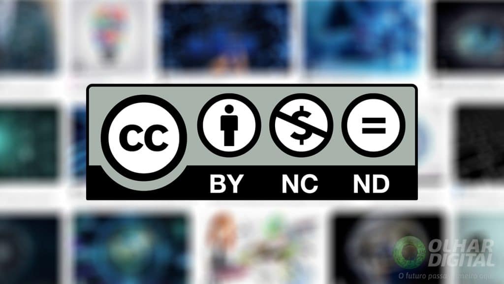 Símbolo da licença CC BY-NC-ND da Creative Commons