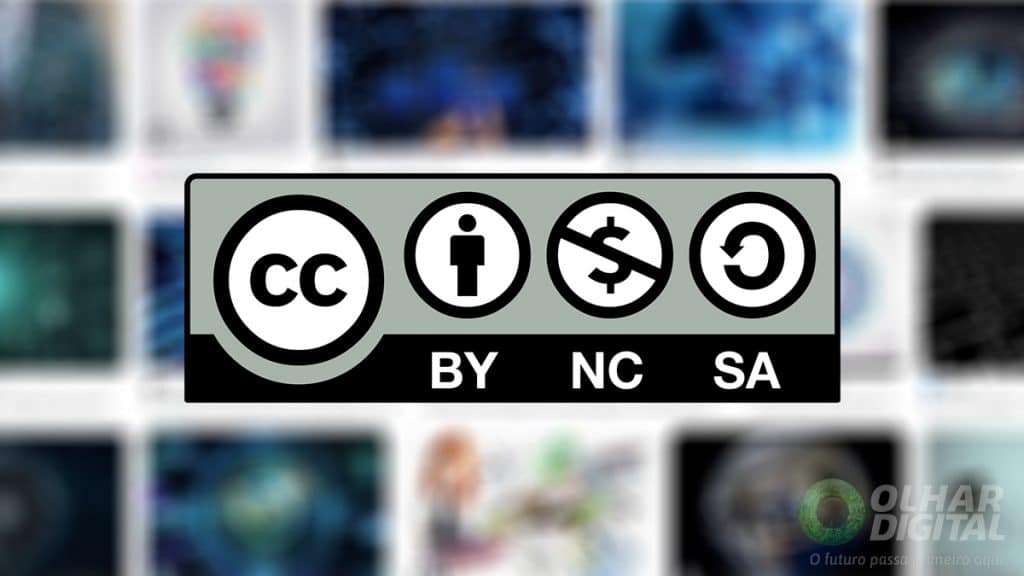 Símbolo da licença CC BY-NC-SA da Creative Commons