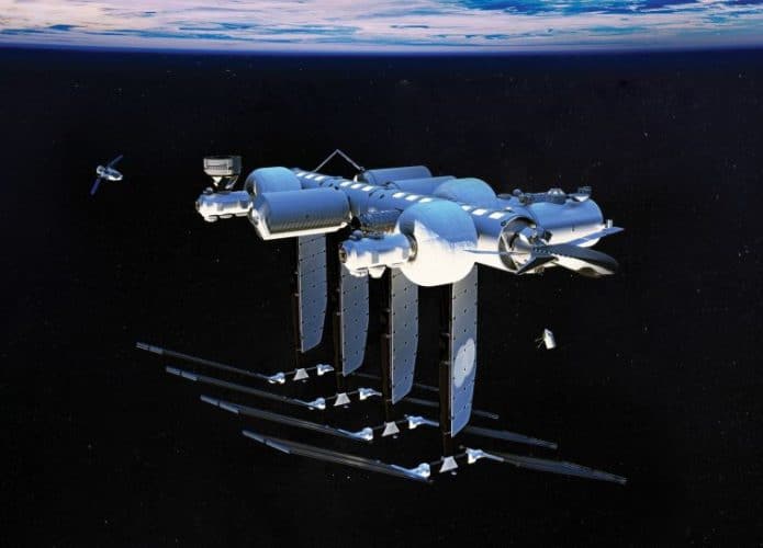 Estação Espacial Orbital Reef. (Crédito da: Sierra Space/Blue Origin)