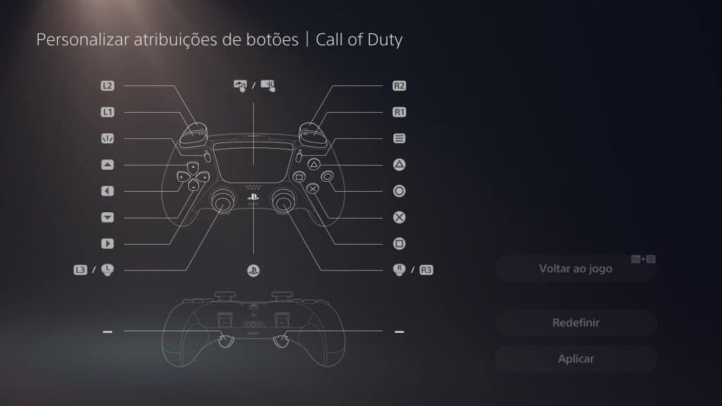 Personalização dos botões do DualSense Edge (Imagem: reprodução)