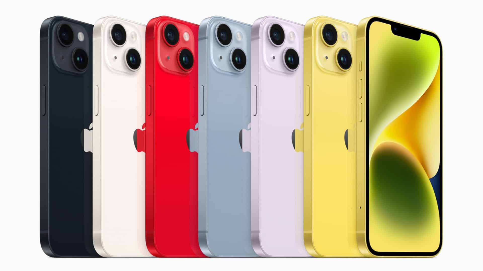Todas as cores do iPhone 14 (Imagem: divulgação/Apple)