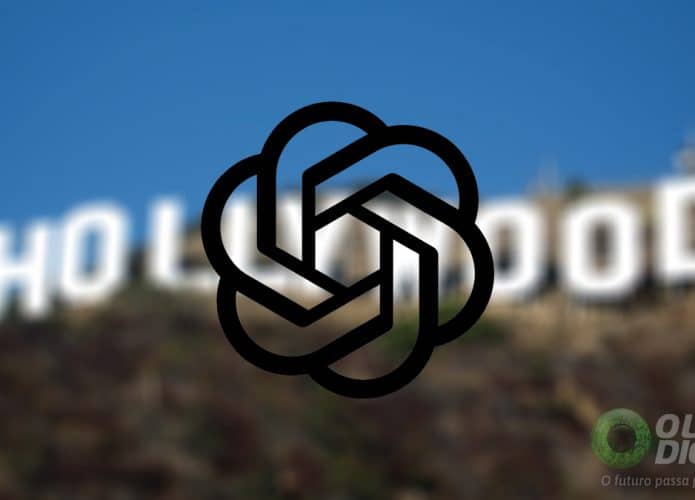 Logo do ChatGPT em frente letreiro de Hollywood