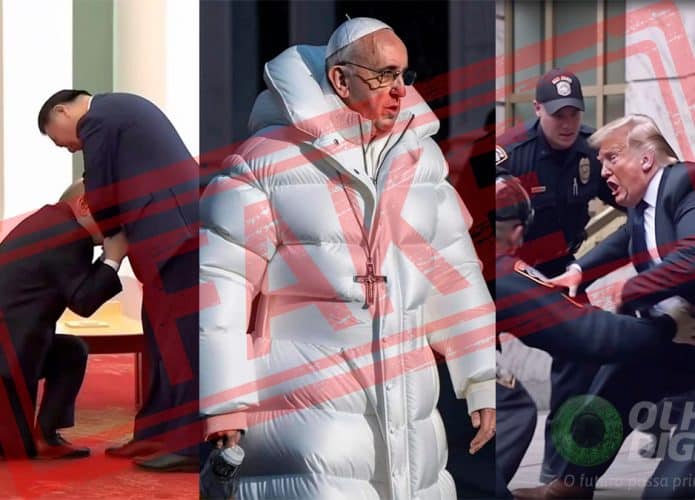 Fotos fakes de Putin ajoelhado para Jinping, Papa Francisco com casaco buffer e prisão de Donald Trump