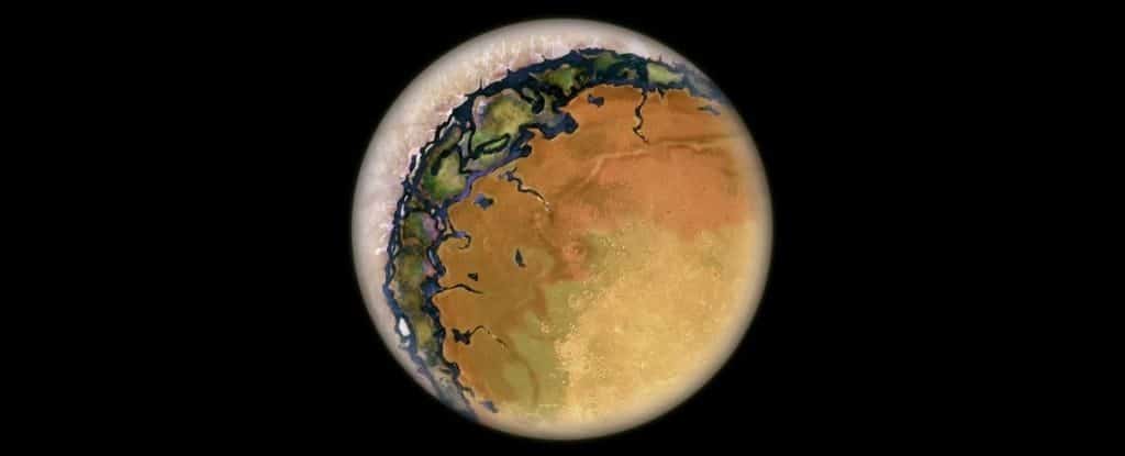 Ilustração artística de um planeta ocular (Credito: Beau.TheConsortium/Rare Earth Wiki)