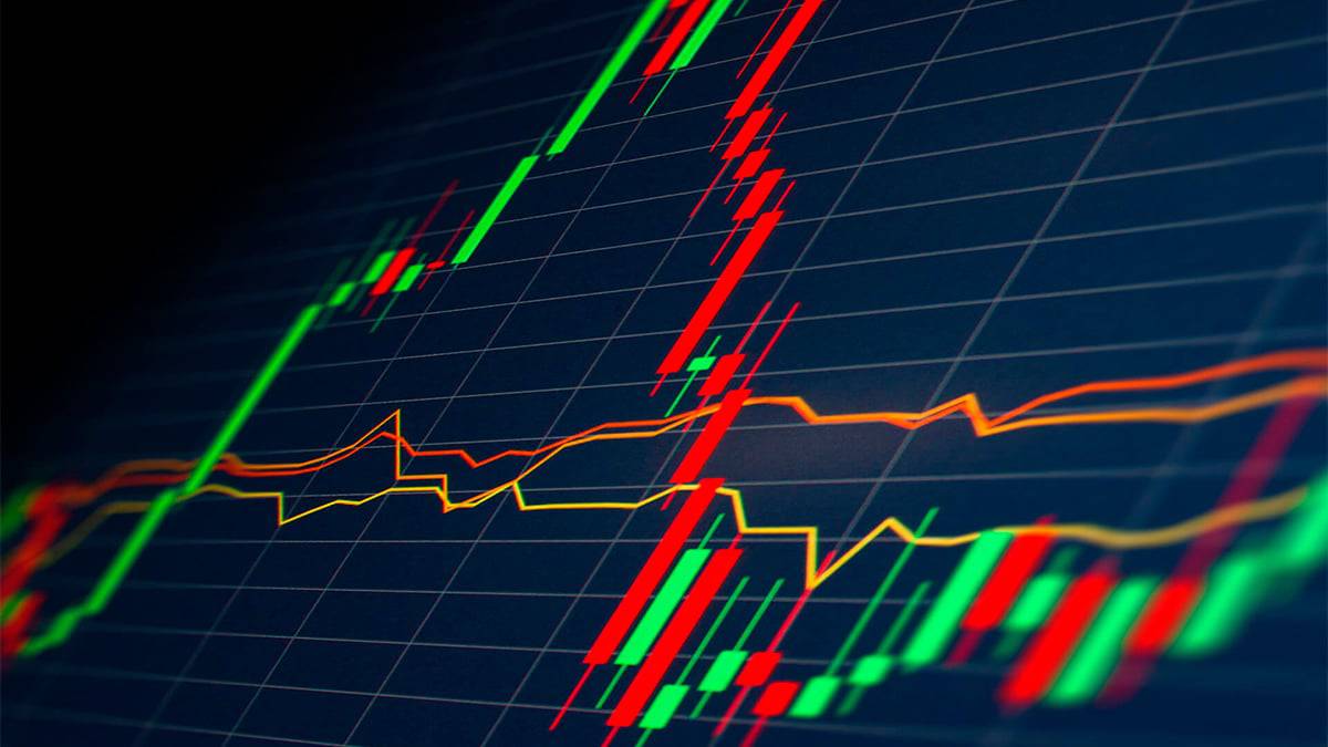 Linhas de ações financeiras em tela de monitoramento