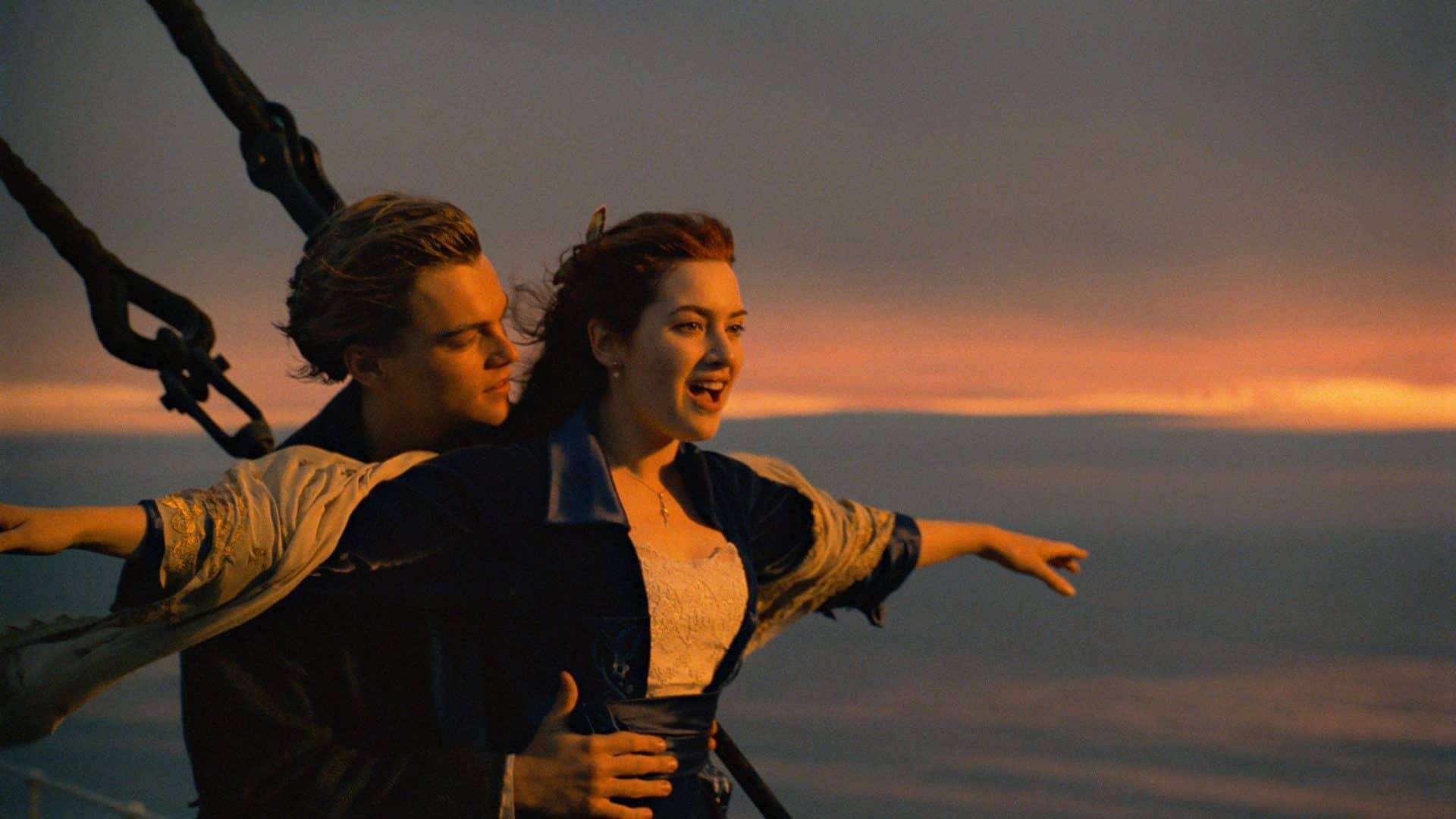 Leonardo diCaprio e Kate Winslet são os principais nomes no elenco de Titanic.