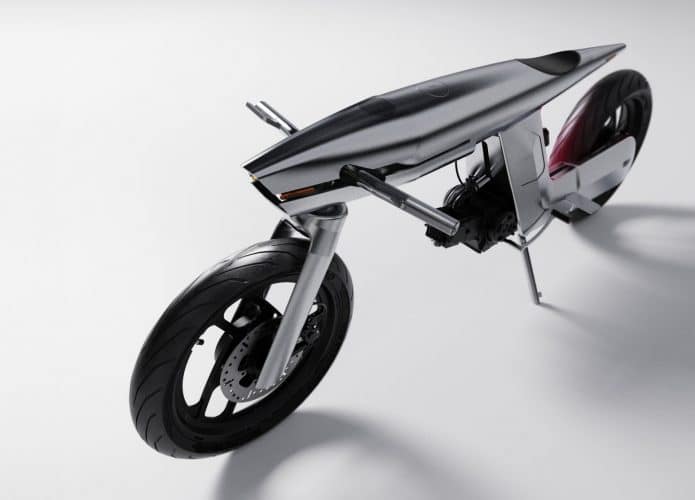 A EVE Odyssey é uma moto futurista feita de alumínio espacial