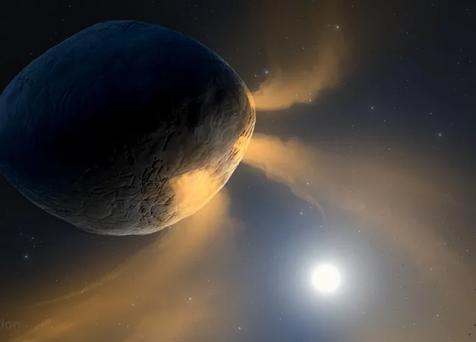O asteroide 3200 Phaethon possui uma cauda assim como os cometas (Credito: NASA/JPL-Caltech/IPAC)
