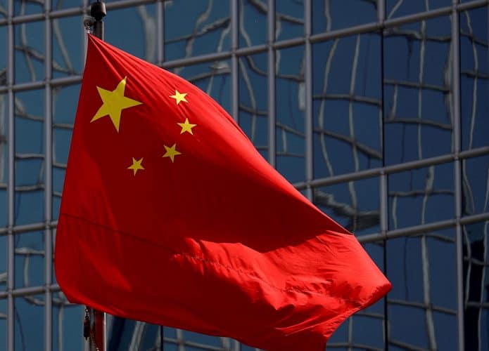 Bandeira da China em dia ensolarado