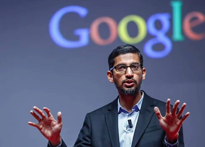 CEO do Google durante evento da empresa