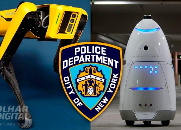 Imagens de cão-robô e robô K5, novos robôs da polícia de Nova York