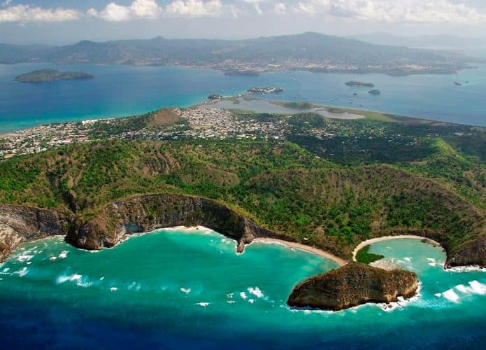 Visão aérea da ilha de Mayotte