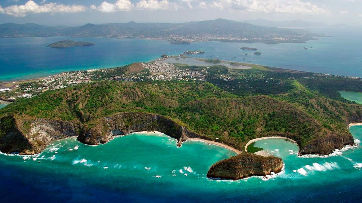 Visão aérea da ilha de Mayotte