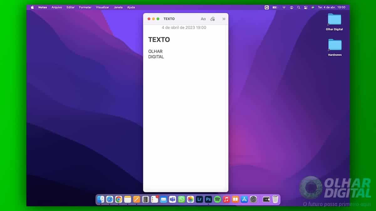 Tela do bloco de notas do Mac com texto extraído de imagem na extensão Blackbox do Google Chrome