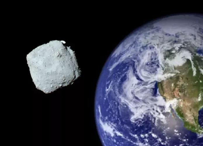 E se o Ryugu colidisse com a Terra (Credito: NASA/JAXA/Robert Lea)