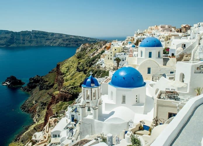 ilha de Santorini em vulcão