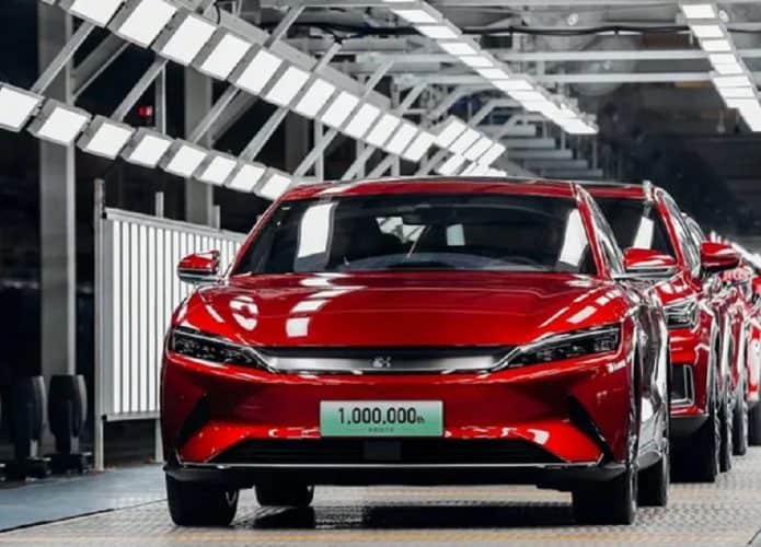 Linha de produção de carro elétrico da BYD