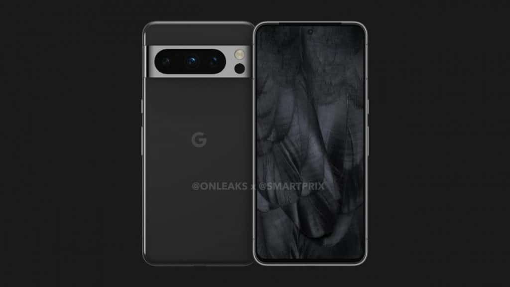 Renderização do Google Pixel 8 Pro. Imagem: Reprodução/OnLeaks