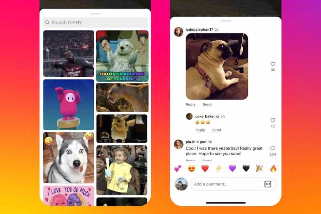 GIFs nos comentários do Instagram (Imagem: divulgação/Meta)