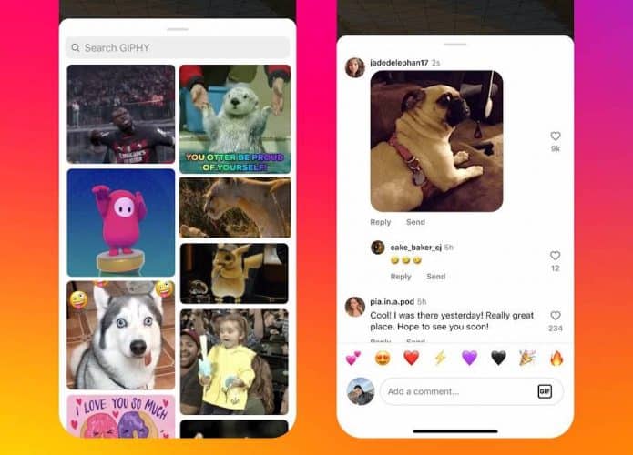 GIFs nos comentários do Instagram (Imagem: divulgação/Meta)