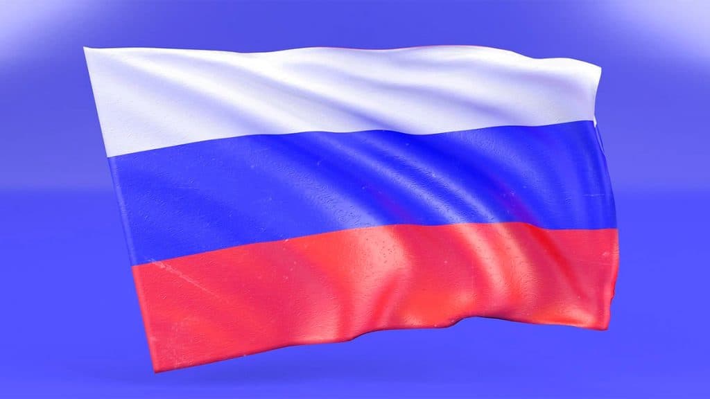 Modelo 3D da bandeira da Rússia