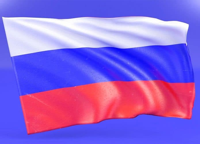 Modelo 3D da bandeira da Rússia