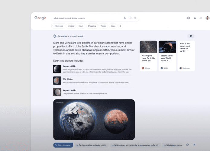 Busca gerativa no Google (Imagem: divulgação/Google)