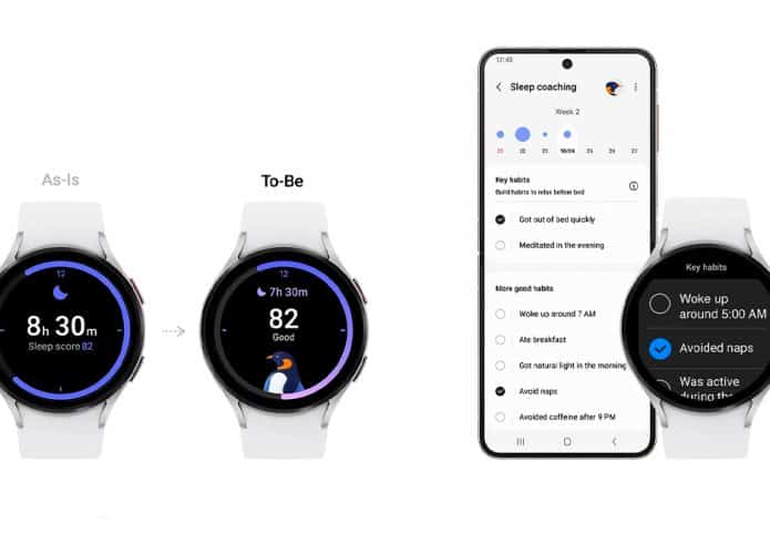 Modelos do Galaxy Watch e celular Galaxy com nova interface One UI 5
