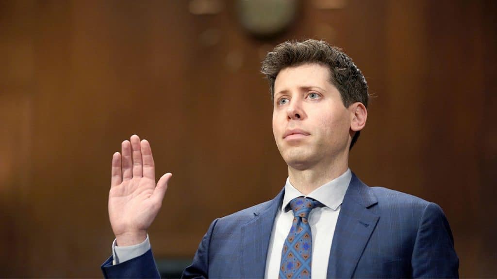 CEO da OpenAI e criador do ChatGPT, Sam Altman, durante audiência no Congresso dos Estados Unidos