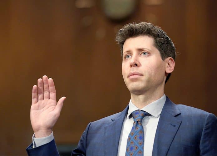 CEO da OpenAI e criador do ChatGPT, Sam Altman, durante audiência no Congresso dos Estados Unidos