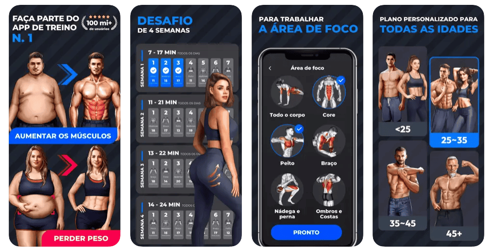 Exercícios em casa. Reprodução/App Store