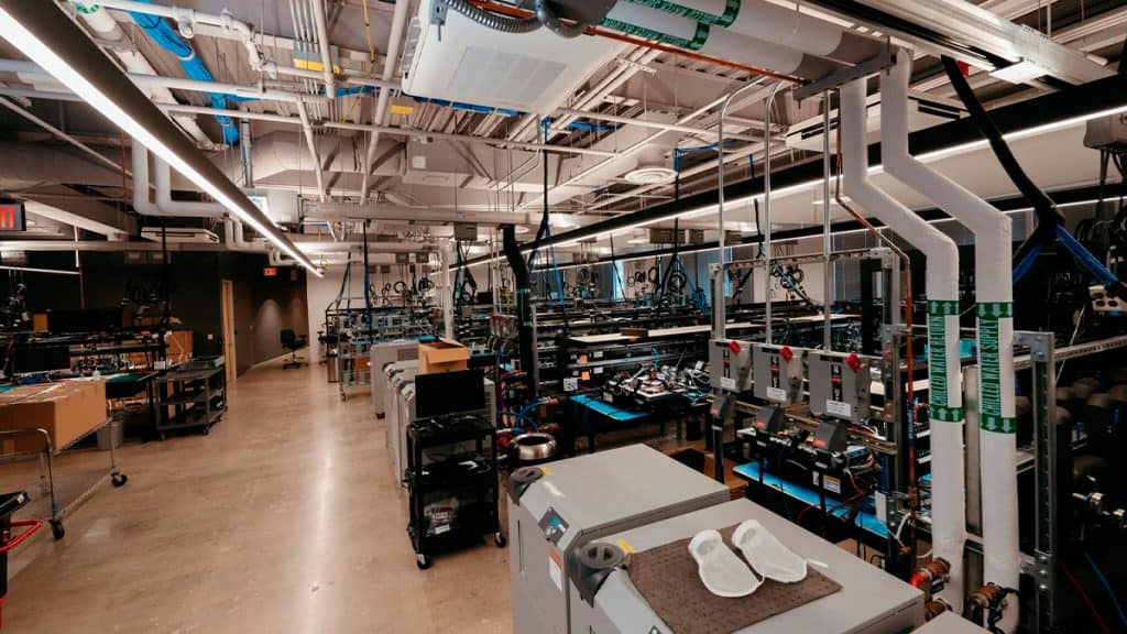 Linha de produção do novo processador