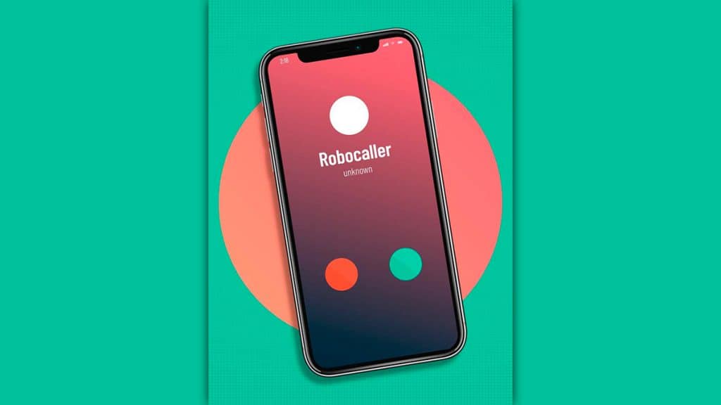 Ilustração de iPhone recebendo ligações de robô
