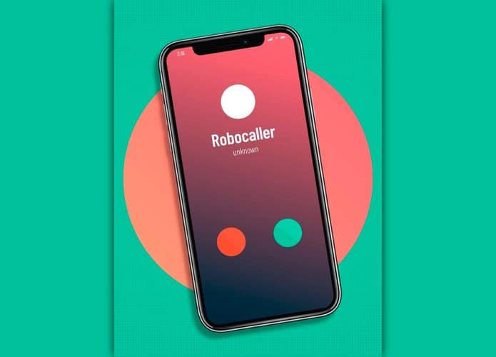 Ilustração de iPhone recebendo ligações de robô