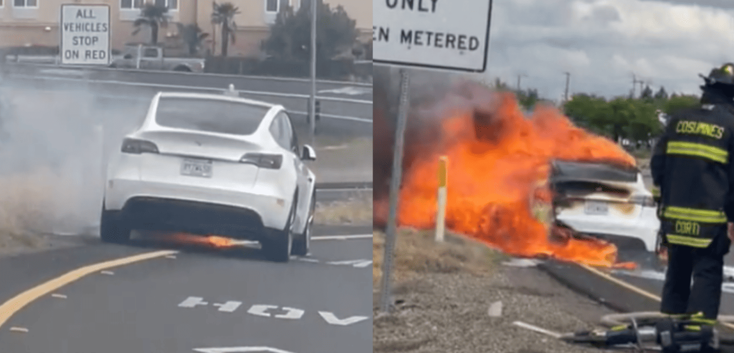 Tesla pegando fogo