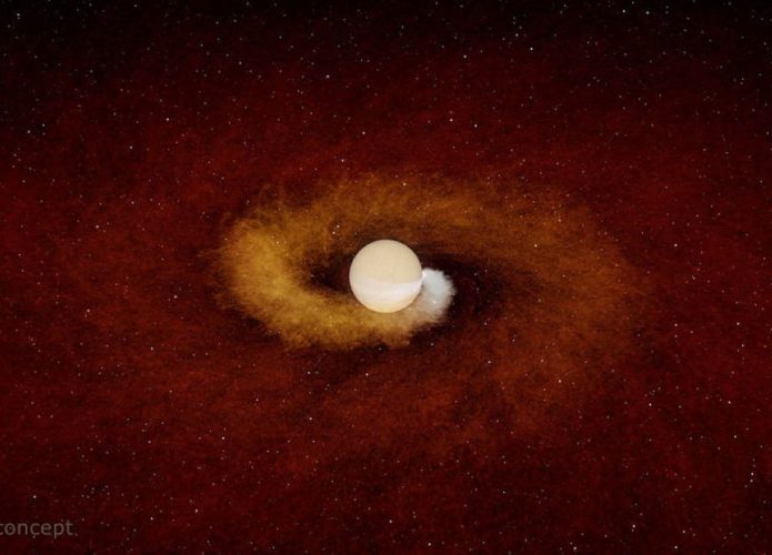 estrela devorando planeta