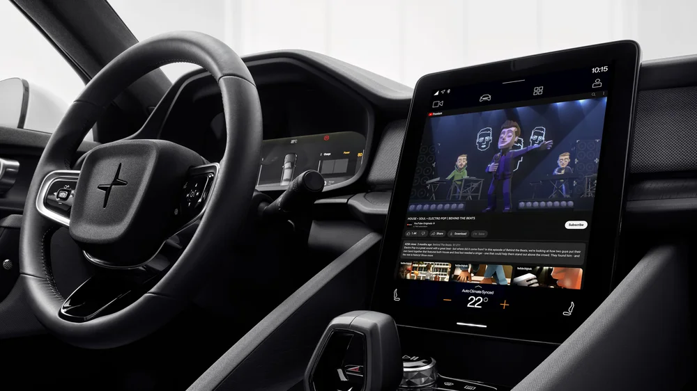 YouTube rodando no carro com Google Built-in (Imagem: divulgação/Google)